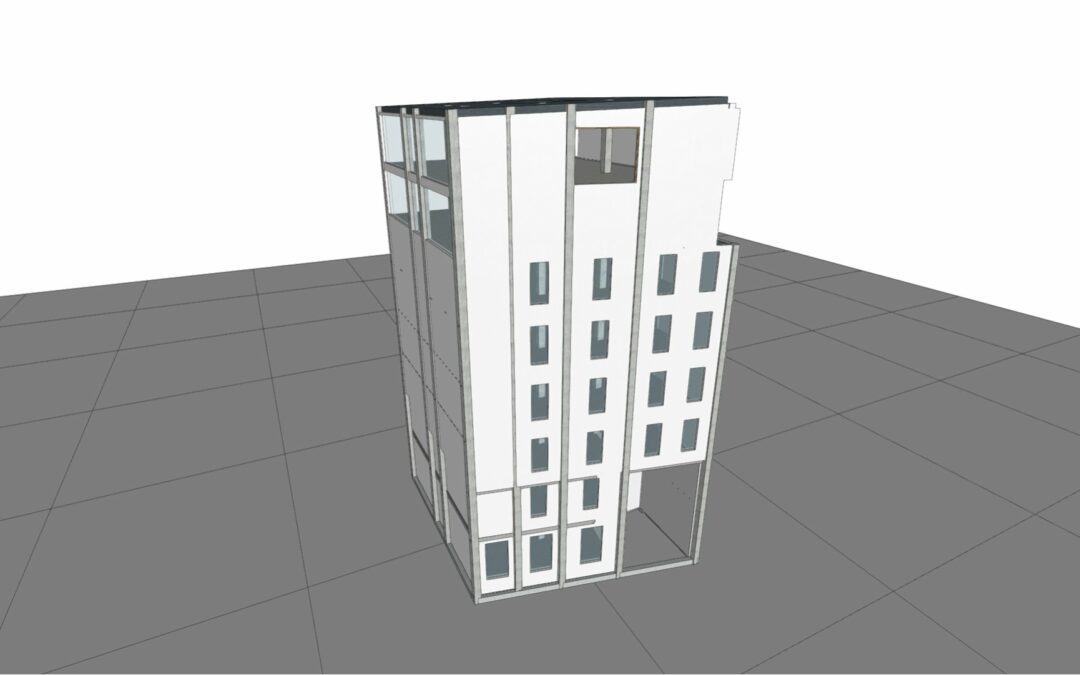 Calificación energética de edificio con cubierta y fachada solar